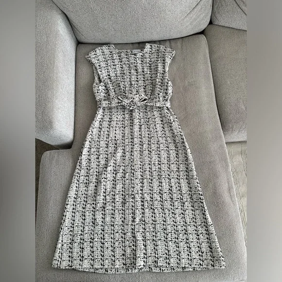 St. John Tweed Plaid A-Line Dress - Picture 5 of 11